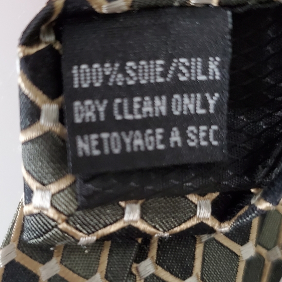 DISTINCTION Silk Tie Geometric Green - Picture 5 of 6